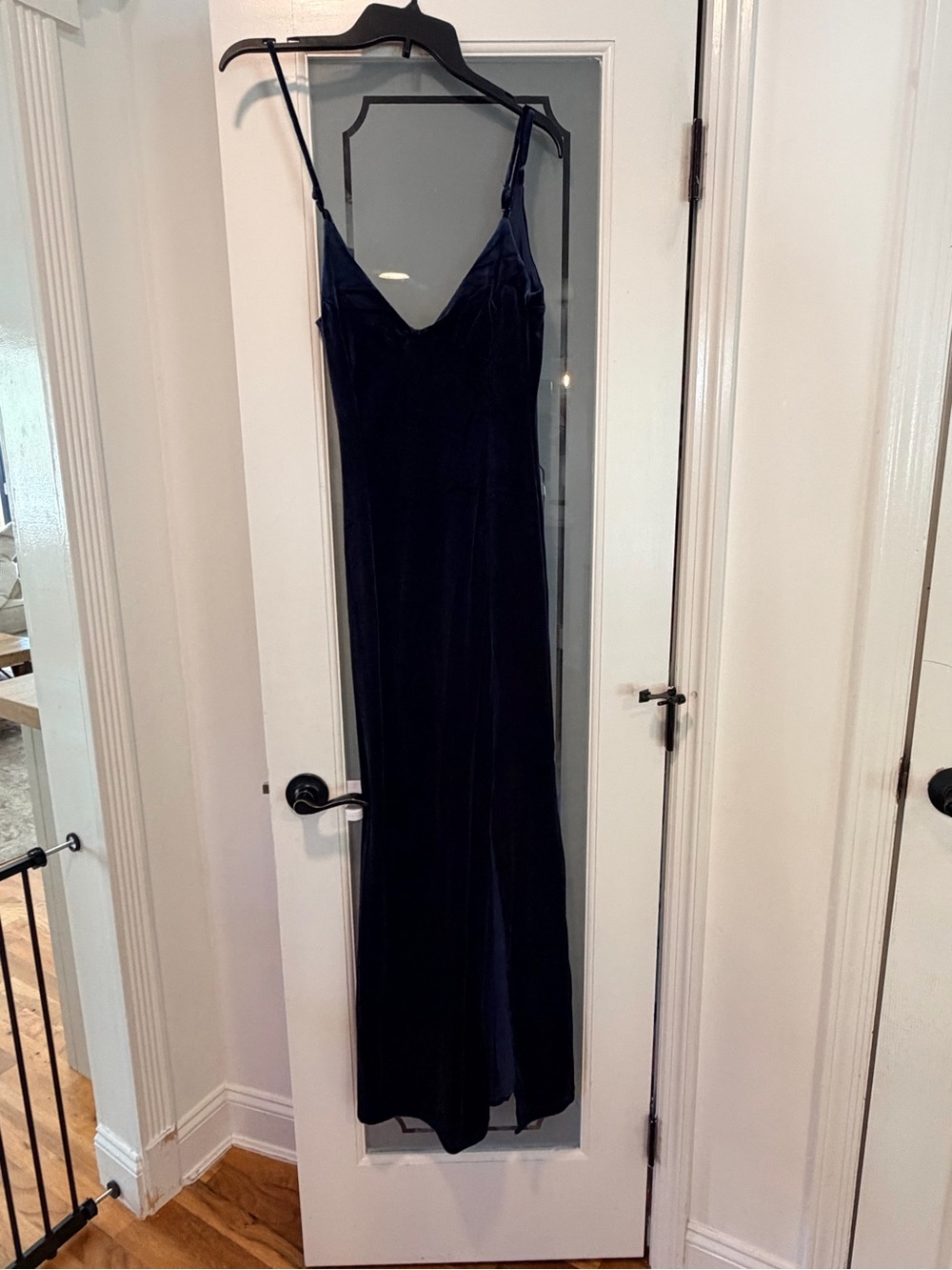 Lulu's Navy Velvet Slip Dress